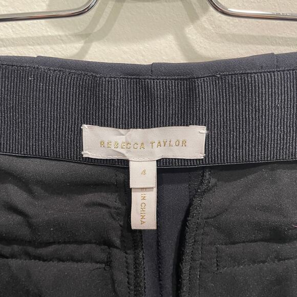 Rebecca Taylor High Waisted Tailored Skinny Leg Crop Pants in Black - Size: 4 - Picture 3 of 8